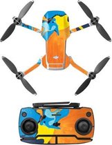 Sunnylife MM-TZ439 Waterdichte PVC-drone-behuizing + arm + afstandsbediening Decoratieve beschermende stickerset voor DJI Mavic Mini (prachtige aquarel)