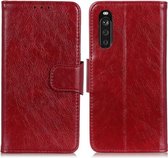 Voor Sony Xperia 10 III Nappa Texture Horizontale Flip Leren Case met Houder & Kaartsleuven & Portemonnee (Rood)