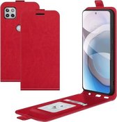 Voor Motorola Moto One 5G Ace R64 Texture enkele verticale flip lederen beschermhoes met kaartsleuven en fotolijst (rood)