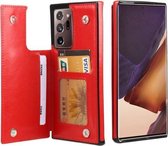 Voor Samsung Galaxy Note20 Ultra FLOVEME Crazy Horse Texture Horizontale Flip lederen beschermhoes met kaartsleuven & houder (rood)