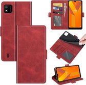 Voor Wiko Y62 dubbelzijdige magnetische gesp horizontale flip lederen tas met houder & kaartsleuven en portemonnee (rood)