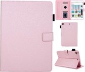 Haar zijdeachtige textuur effen kleur horizontale flip lederen tas met houder & kaartsleuven & fotolijst & antislipstrip voor iPad mini 5/4/3/2/1 (roségoud)