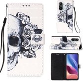 Voor Xiaomi Mi 11i / Poco F3 / Redmi K40 / K40 Pro 3D Schilderen Horizontale Flip Leren Case met Houder & Kaartsleuf & Portemonnee & Lanyard (Schedel)