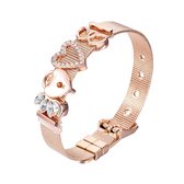 Heideman Milanaise Armband dames met steen goudkleurig, zilver kleurig, rose goud