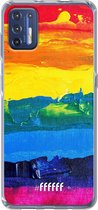 6F hoesje - geschikt voor Motorola Moto G9 Plus -  Transparant TPU Case - Rainbow Canvas #ffffff