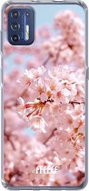 6F hoesje - geschikt voor Motorola Moto G9 Plus -  Transparant TPU Case - Cherry Blossom #ffffff