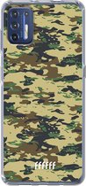 6F hoesje - geschikt voor Motorola Moto G9 Plus -  Transparant TPU Case - Desert Camouflage #ffffff