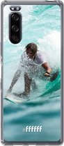 Sony Xperia 5 II Hoesje Transparant TPU Case - Boy Surfing #ffffff