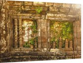 Muur met potten - Foto op Canvas - 45 x 30 cm