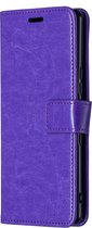 Sony Xperia L4 Hoesje - Mobigear - Wallet Serie - Kunstlederen Bookcase - Paars - Hoesje Geschikt Voor Sony Xperia L4