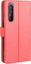 Sony Xperia 1 II Hoesje - Mobigear - Wallet Serie - Kunstlederen Bookcase - Rood - Hoesje Geschikt Voor Sony Xperia 1 II