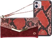 iPhone 11/XR Clutch Case hoesje - Mobilize - Slangenprint Rood - Kunstleer