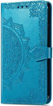 Bloemen Book Case - Motorola Moto G9 Power Hoesje - Blauw