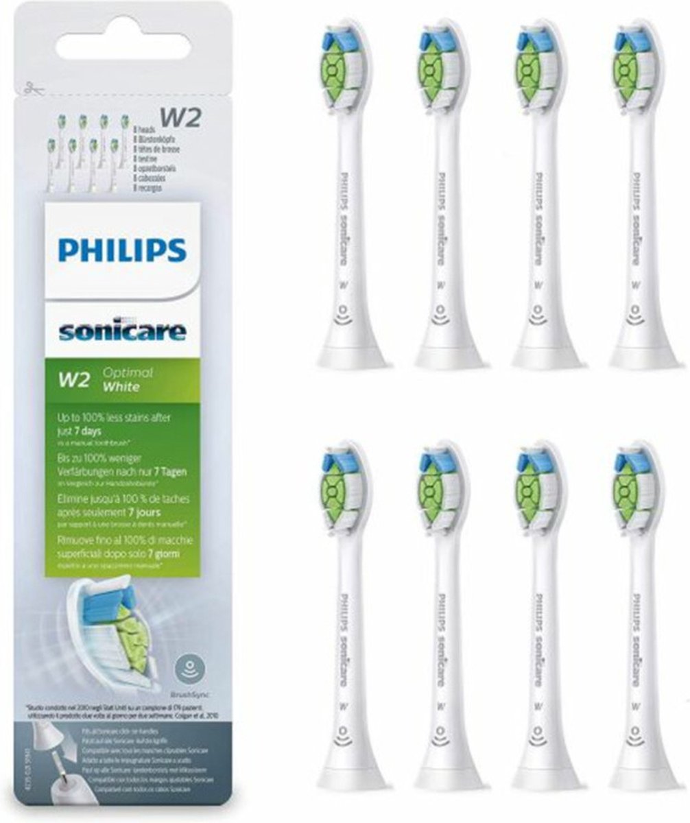 Philips Sonicare W2 Optimal White HX6068/12 - Opzetborstels - 8 stuks - Philips