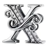 Tracelet - Zilveren bedels - Bedel sierletter X | Zilveren alfabet bedels | Ook geschikt voor Pandora | 925 Sterling Zilver - Pandora compatible - 925 Zilver Certificaat - In Leuke