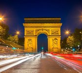 Arc de Triomphe parisien et Champs-Elysées la nuit, - Papier peint photo (en ruelles) - 250 x 260 cm