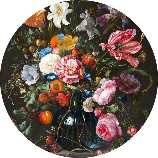 Vase avec des fleurs, Jan Davidsz. de Heem - Photo sur papier peint Circle - ⌀ 80 cm
