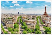 Panorama van Parijs vanaf de Arc de Triomphe - Foto op Akoestisch paneel - 90 x 60 cm