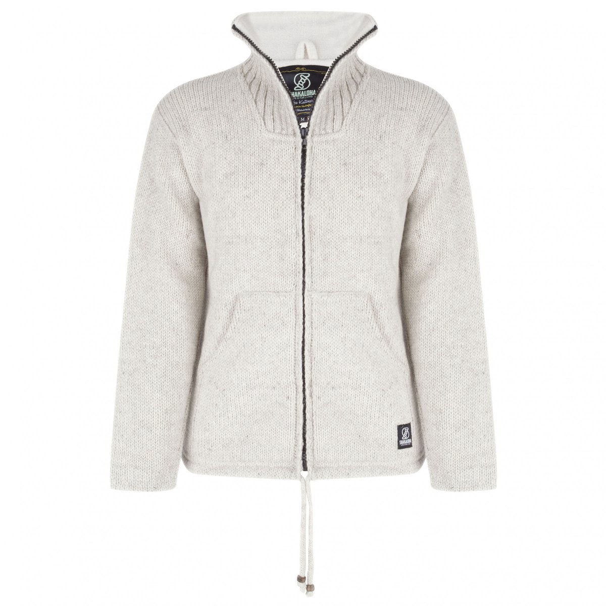 Gebreid Wollen Heren/Uni Vest van Schapenwol met Polyester Fleece voering en hoge kraag - SHAKALOHA - M Flash Collar S