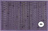 Ikado  Set van 6 stuks bamboe placemat met structuur, paars  30 x 45 cm