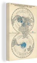 Glaciers sur toile vintage carte du monde 2cm