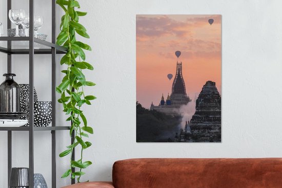 Ananda crépuscule temple Bagan toile 60x90 cm - impression photo sur toile peinture Décoration murale salon / chambre à coucher) / villes d' Asie Peintures Toile