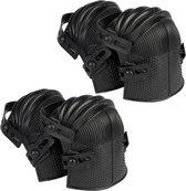 2x paar kniebeschermers / kniebescherming rubber zwart 26 x 20 x 14 cm - verstelbaar - kniebescherming voor tuinieren