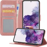 Samsung S20 Plus Hoesje Book Case Hoes - Samsung Galaxy S20 Plus Case Hoesje Wallet Cover - Samsung Galaxy S20 Plus Hoesje - Rosé goud