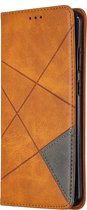 Nokia 5.3 Hoesje - Mobigear - Rhombus Slim Serie - Kunstlederen Bookcase - Cognac - Hoesje Geschikt Voor Nokia 5.3