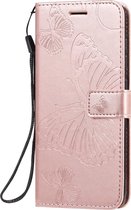 Samsung Galaxy A51 Hoesje - Mobigear - Butterfly Serie - Kunstlederen Bookcase - Roségoud - Hoesje Geschikt Voor Samsung Galaxy A51