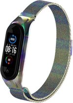 Milanees Smartwatch bandje - Geschikt voor  Xiaomi Mi Band 5 Milanese band - regenboog - Horlogeband / Polsband / Armband