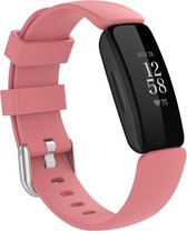 By Qubix Geschikt voor Fitbit Inspire 2 & Ace 3 - Sportbandje met gesp - Maat: Large - Oudroze Smartwatchbandje bandje Armband Polsband Strap Band