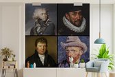 Behang - Fotobehang Collage - Oude meesters - Schilderij - Breedte 300 cm x hoogte 300 cm