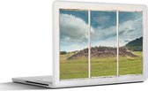 Laptop sticker - 12.3 inch - Doorkijk - Boomstronken - Wolken - 30x22cm - Laptopstickers - Laptop skin - Cover