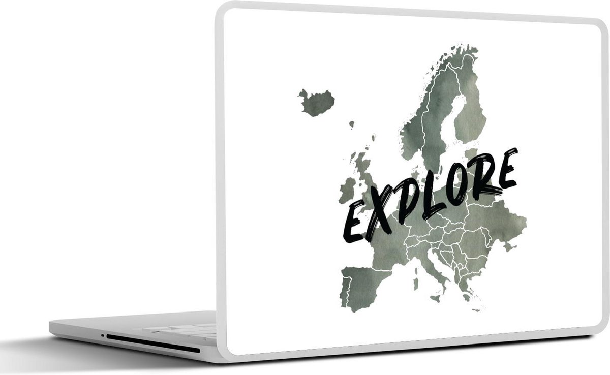 Laptop sticker - 12.3 inch - Kaart - Europa - Quotes - 30x22cm - Laptopstickers - Laptop skin - Cover