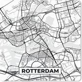 Muismat Klein - Kaart - Rotterdam - Zwart - Wit  - 20x20 cm