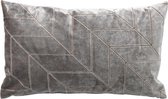 ELISA - Kussenhoes velvet Wet Weather 30x50 cm - grijs
