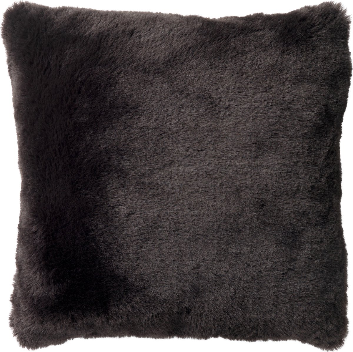 Dutch Decor ZAYA - Sierkussen 45x45 cm - bontlook - effen kleur - Raven - zwart - Inclusief binnenkussen - Luxe kussens voor woonkamer & bank