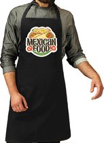 Mexican food schort / keukenschort zwart voor heren of dames - kookschorten / keuken schorten