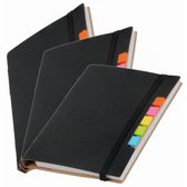 Pakket van 3x stuks schoolschriften/notitieboeken A5 gelinieerd - zwart - Inclusief pen