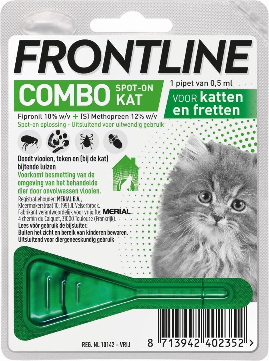Frontline Combo Spot On - Kat en Fret - 1 Pipet | bol.com