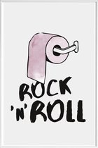 JUNIQE - Poster met kunststof lijst Rock 'n' Roll -13x18 /Roze & Wit