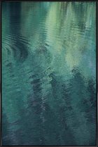 JUNIQE - Poster met kunststof lijst Forest In The Lake -13x18 /Groen &