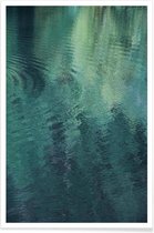 JUNIQE - Poster Forest In The Lake -13x18 /Groen & Turkoois