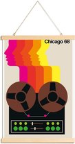 JUNIQE - Posterhanger Vintage Chicago 68 -60x90 /Kleurrijk