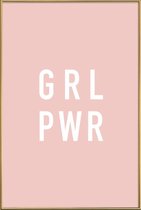 JUNIQE - Poster met kunststof lijst GRL -13x18 /Roze & Wit