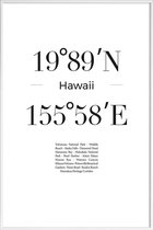 JUNIQE - Poster met kunststof lijst Hawaii -13x18 /Wit & Zwart