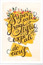 JUNIQE - Poster Supercalifragilisticexpialidocious -13x18 /Blauw &