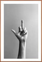 JUNIQE - Poster met kunststof lijst Signs  02 -40x60 /Grijs & Wit