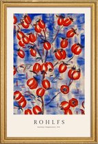 JUNIQE - Poster met houten lijst Rohlfs - Rosehips -13x18 /Blauw &